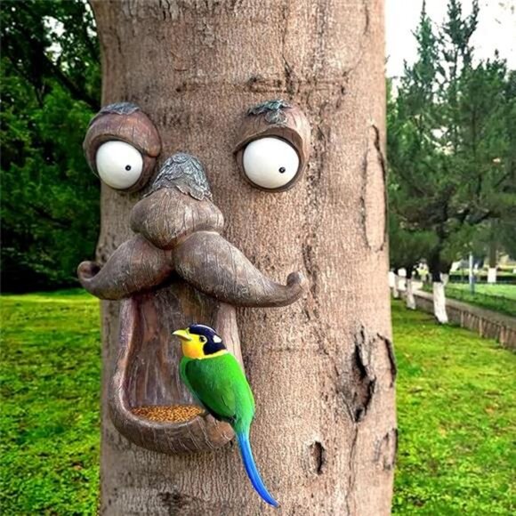 Tree Face Bird Feeder, Tree Faces Decor Outdoor, Tree Decorations Outdoor, - Picture 8 of 8